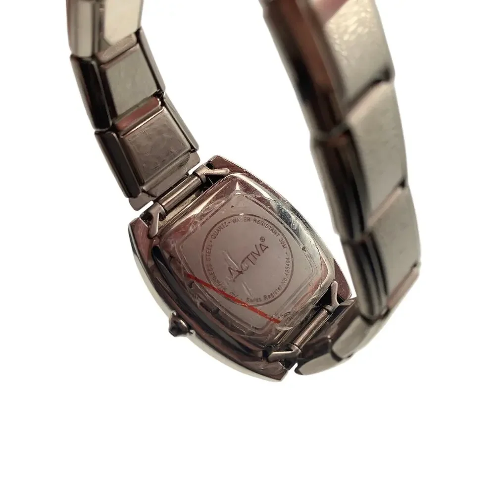 Activa Bulova Womens Swiss Quartz Tonneau Steel Watch